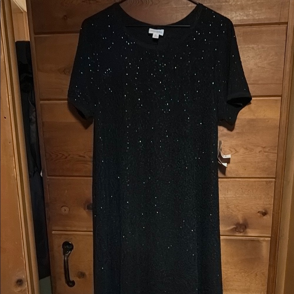 LuLaRoe Black Sequin Midi Dress